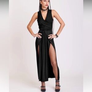 Midnight Hour black twist front dress M